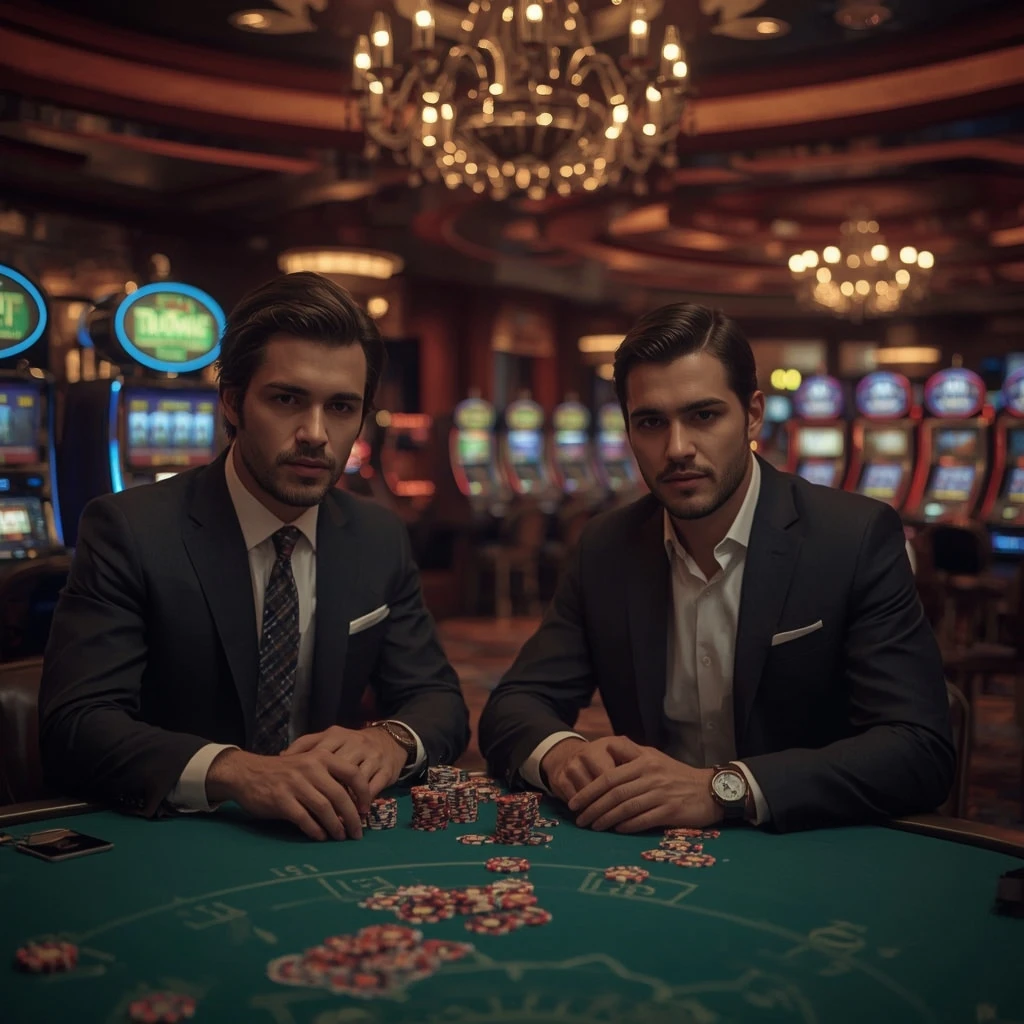 Deux joueurs de poker dans un Spin Away Casino